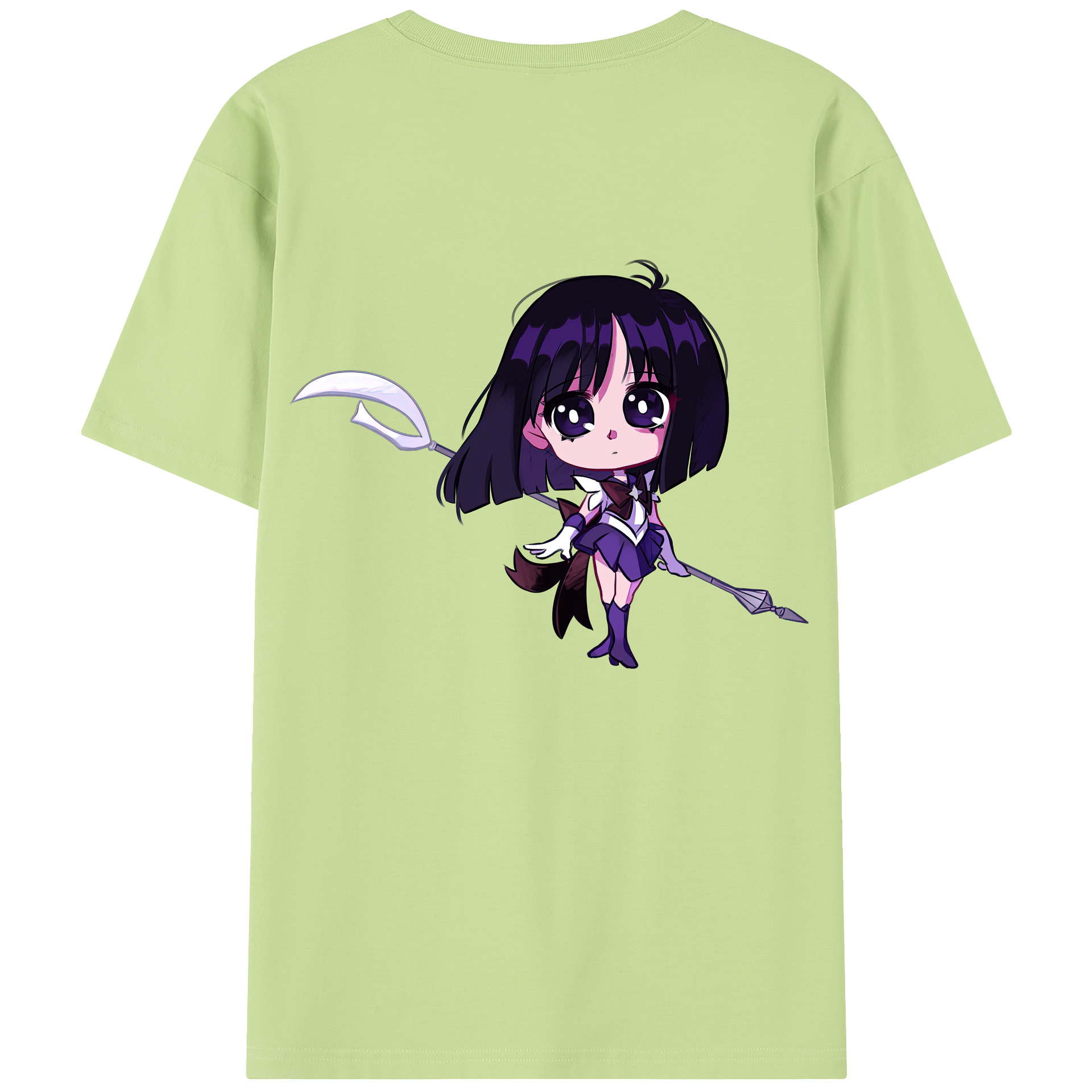（画像用） 美少女戦士セーラームーン 土萠ほたる Sailor Moon Tomoe Hotaru （セーラーサターン；Sailor Saturn） 綿100％半袖Tシャツ（背面プリント）